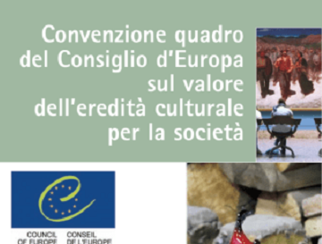immagine con scritta: convenzione quadro del Condiglio d'Europa sul valore dell'eredità culturale per la società